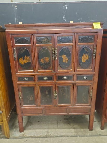 Antique Cypress Wood Cabinet circa 1881