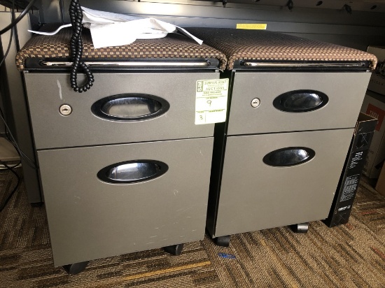 Padded Top Two Drawer File Cabinets