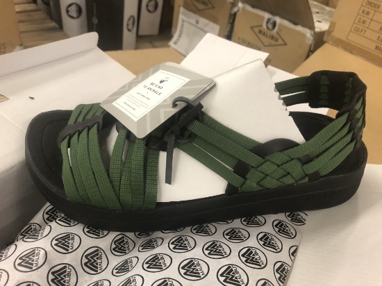 9 Pairs Of Malibu Canyon Pesto/Black Sandals