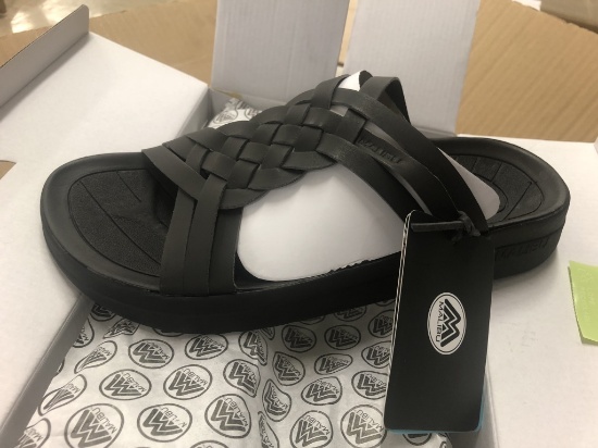 9 Pairs Of Malibu Riviera Black Sandals