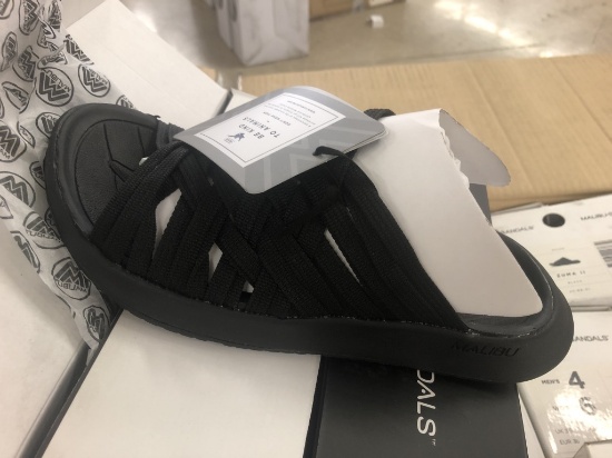 15 Pairs Of Malibu Zuma 2 Black Sandals