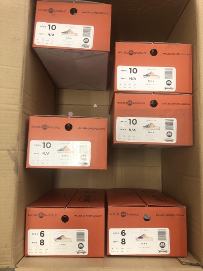 6 Pairs Of Malibu Zuma Straw Sandals
