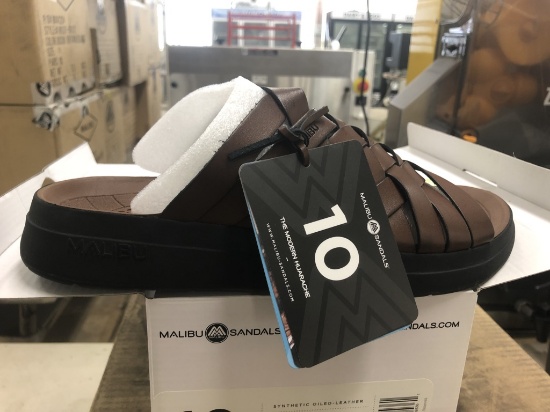 10 Pairs Of Malibu Zuma Bison/Black Sandals