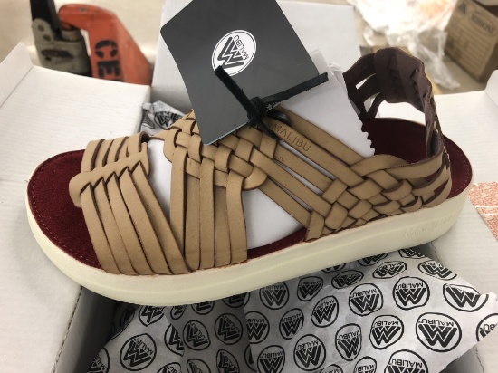 14 Pairs Of Malibu Canyon Beige/Red Sandals