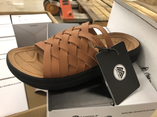17 Pairs Of Malibu Zuma Whiskey/Black Sandals