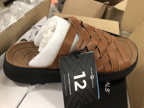 15 Pairs Of Malibu Zuma Whiskey/Black Sandals