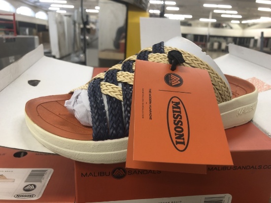 10 Pairs Of Malibu Zuma Navy Straw Sandals
