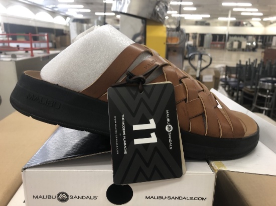 10 Pairs Of Malibu Zuma Whiskey/Black Sandals