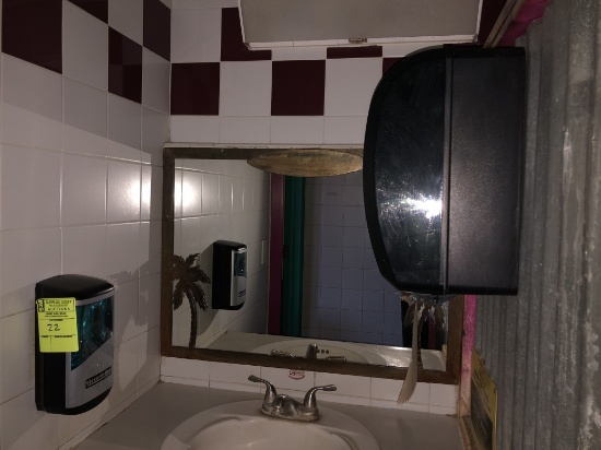 Mirror, Soap And Towel Dispenser In Ladies’ Room
