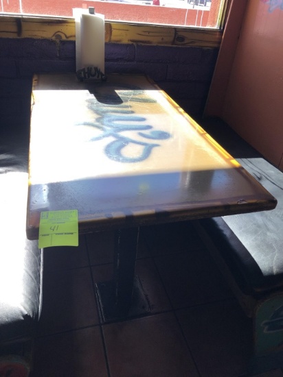 Table W/ Chuy's Branded Paper Towel Holder