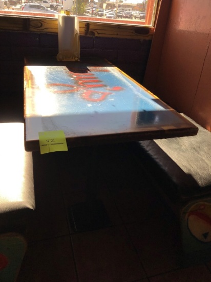 Table W/ Chuy's Branded Paper Towel Holder