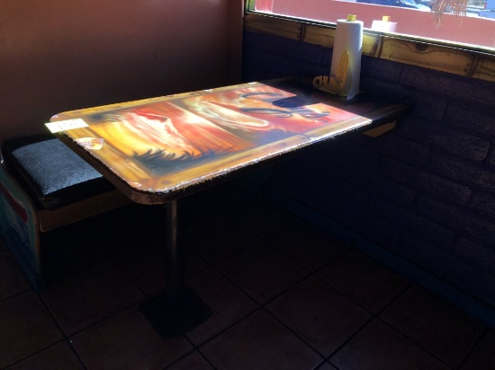 Table W/ Chuy's Branded Paper Towel Holder