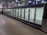 Kysor freezer door case, 20-door run (5+5+5+5) w/ hot gas defrost
