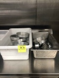 aluminum cake pans, stainless pan, plastic tub