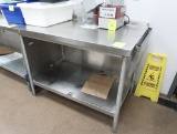 stainless table w/backsplash & undershelf