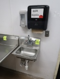 hand sink w/ soap & towell dispenser