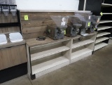 wooden merchandising counter