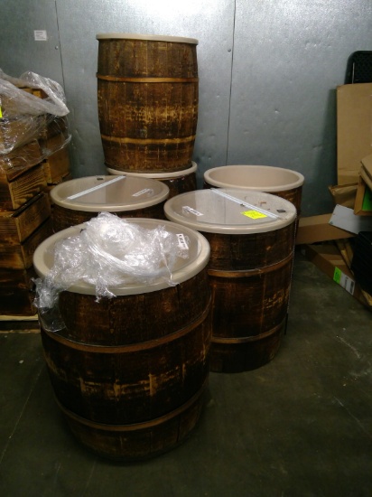 Wooden Merchandising Barrels