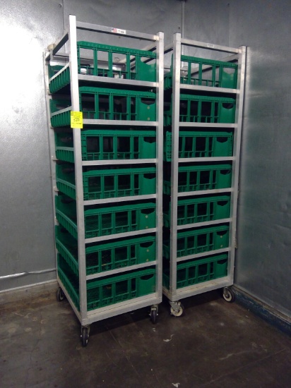 Bread Crates On Aluminum Racks
