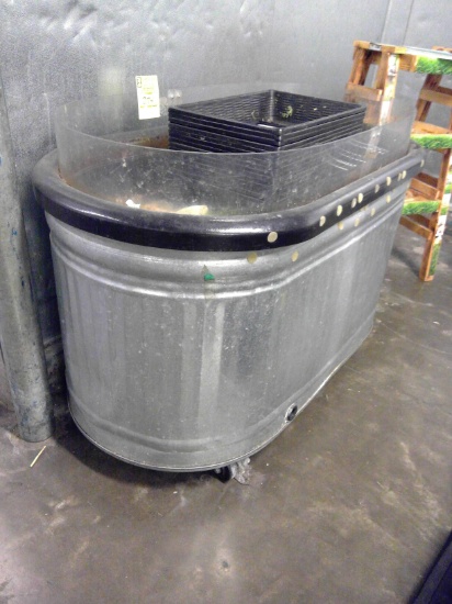4ft Galvanized Bin On Casters