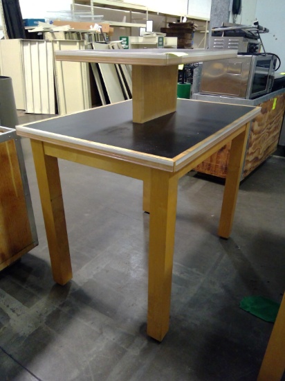 Two-Tier Wooden Merchandising Table