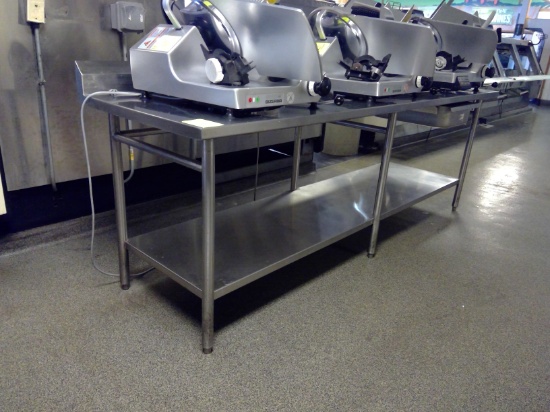 8ft Stainless Steel Table W/ Backsplash