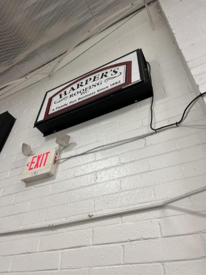 Roofing backlit signage