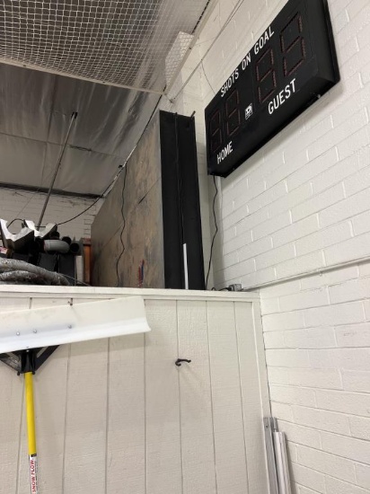 Scoreboards on top of shack
