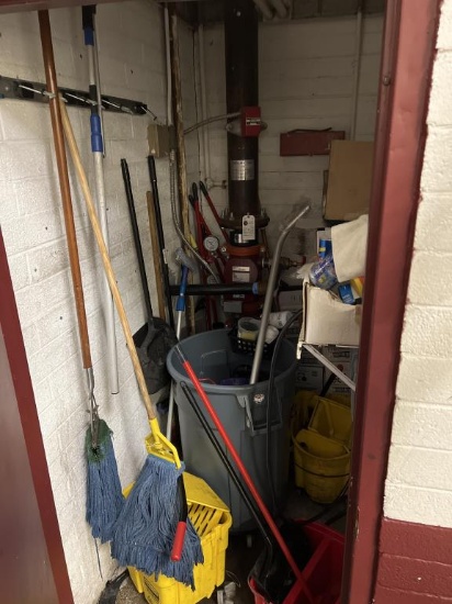 All janitorial supplies in closet