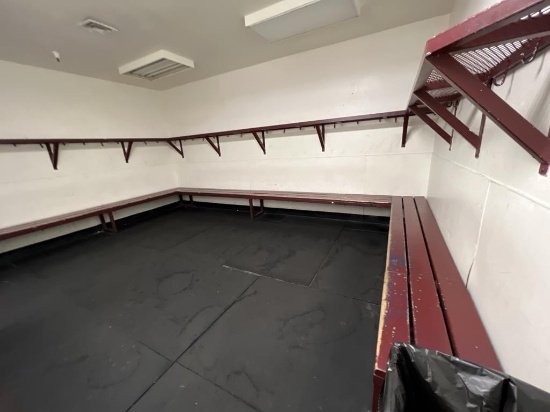 Locker room bench and shelf