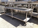 8ft Stainless Table W/ Heated Overshelf