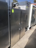 Unmarked Two Door Stainless Refrigerator