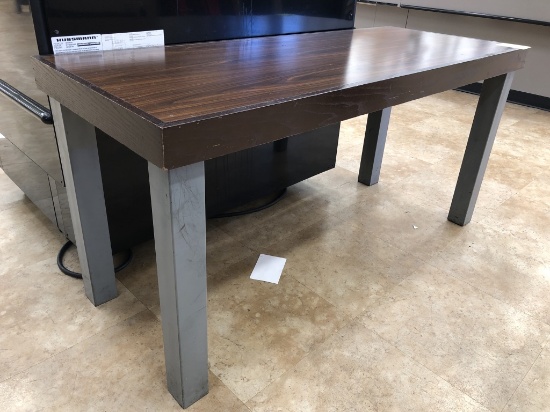Wood Top Table W/ Metal Legs