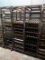 aluminum oven racks, side load, on casters, w/ sheet pans & french loaf pans included