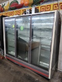 Hillphoenix freezer doors, 3 door case, sold by the door, self-contained, both ends