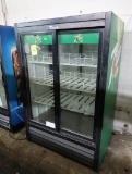 True sliding glass door refrigerated drink cooler, 2-sided, ~40