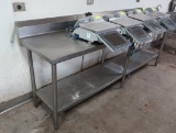 stainless table w/ backsplash & undershelf, w/ can opener base