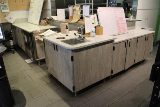 L-Shaped Customer Service Millwork Counter W/ Sink