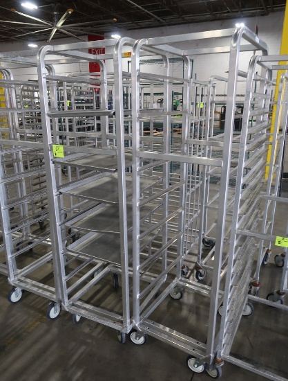 aluminum sheet pan racks, on casters