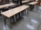wooden tables w/ steel legs