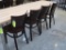 wooden chairs, table height