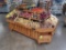 wooden produce merchandising island