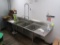 3-compartment sink w/ L & R drainboards & pre-wash sprayer