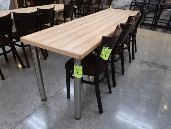 wooden table w/ steel legs