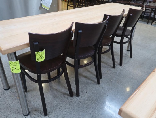 wooden chairs, table height