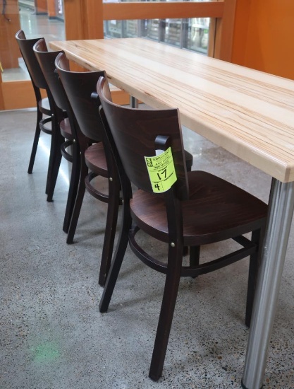 wooden chairs, table height