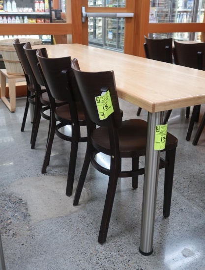 wooden chairs, table height