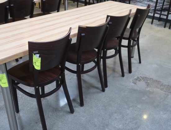 wooden chairs, table height