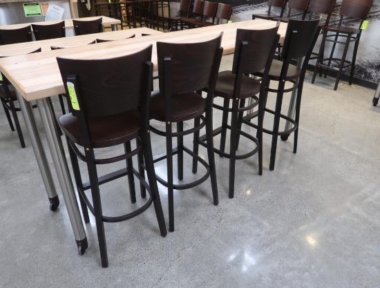 wooden chairs, bar height