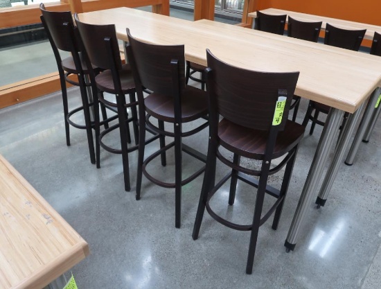 wooden chairs, bar height